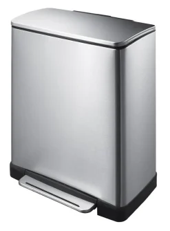 EKO Pedaalemmer E-Cube Recycling Mat Zilver Inox 28+18L Best