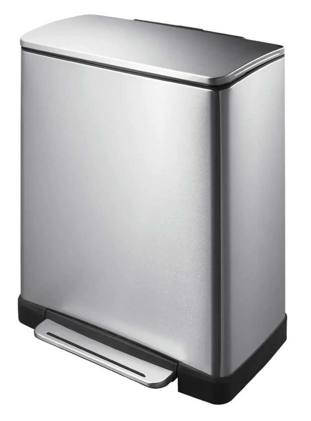EKO Pedaalemmer E-Cube Recycling Mat Zilver Inox 28+18L Best