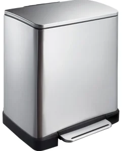 EKO Pedaalemmer Recycle E-Cube 10+9L Mat RVS Outlet