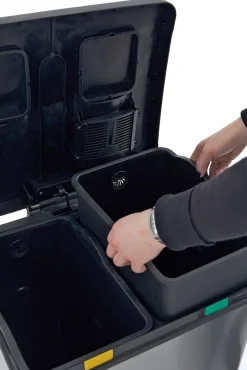 EKO Pedaalemmer Rejoice Recycle Bin 2x30L Mat Zilver Inox Online