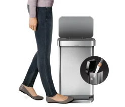 simplehuman Pedaalemmer Rectangular Liner Pocket RVS Zilver 55L Outlet