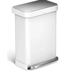 simplehuman Pedaalemmer Rectangular Liner Pocket RVS Wit 55L Best
