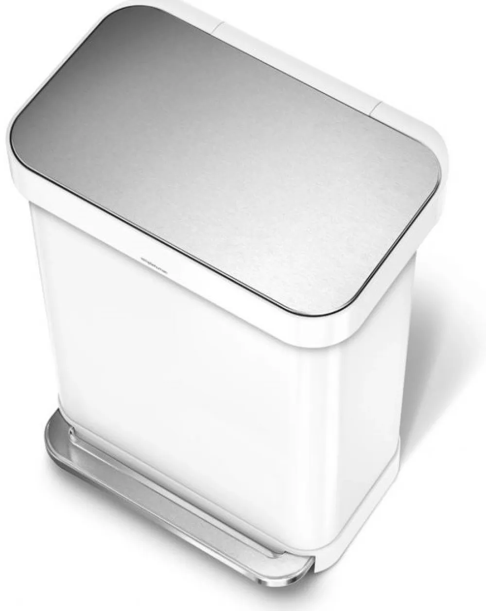 simplehuman Pedaalemmer Rectangular Liner Pocket RVS Wit 55L Best