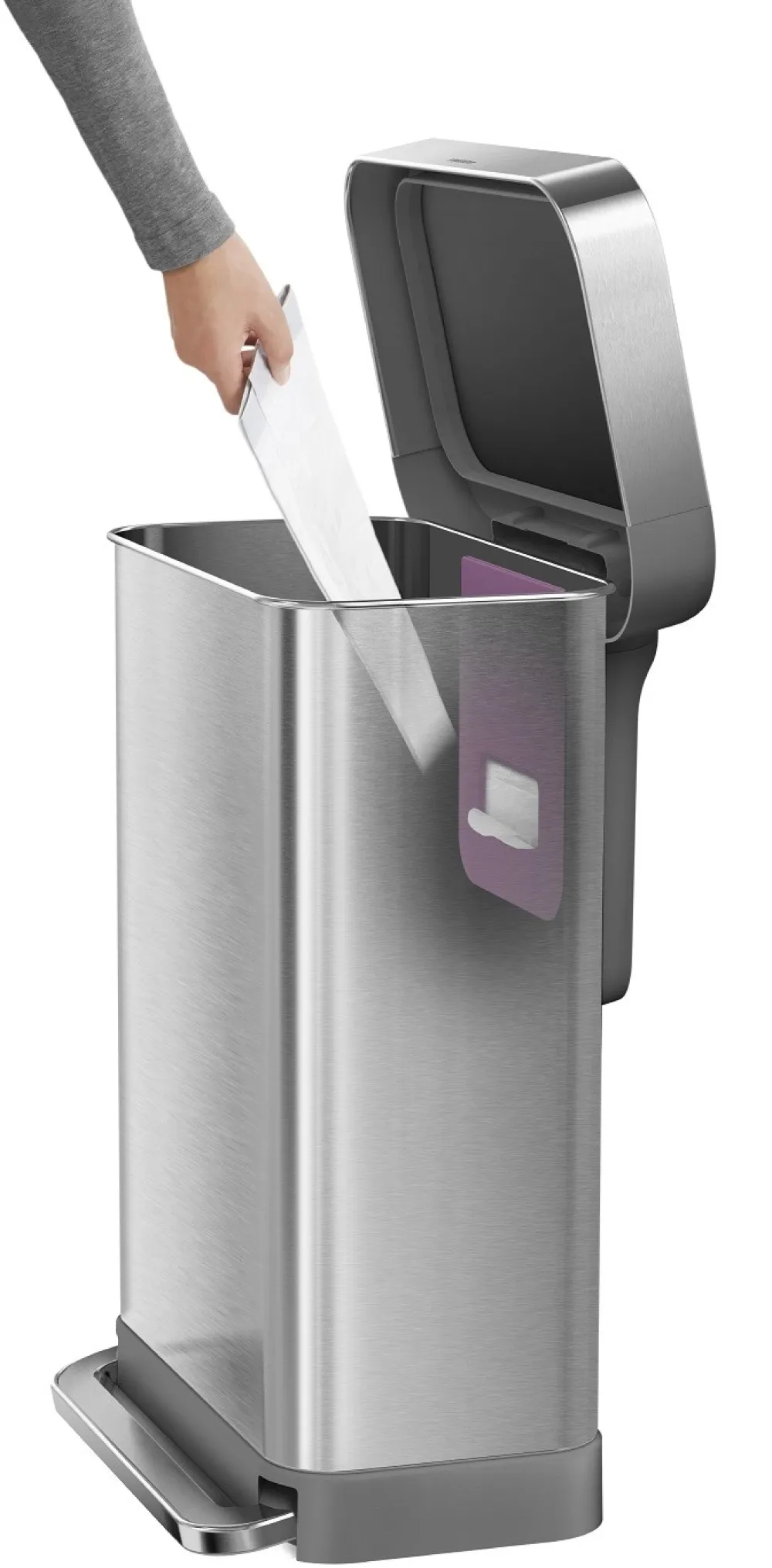 simplehuman Pedaalemmer Rectangular Liner Pocket RVS Zilver 45L Clearance