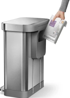 simplehuman Pedaalemmer Rectangular Liner Pocket RVS Zilver 45L Clearance
