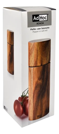 AdHoc Peper- en zoutmolen Acacia Bruin RVS 14 cm Outlet