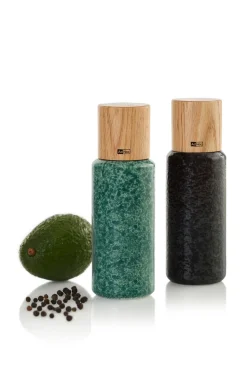 Peper- en Zoutmolen AdHoc Yara Black & Green 18 cm (2-Delig)
