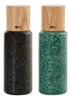 Peper- en Zoutmolen AdHoc Yara Black & Green 18 cm (2-Delig)