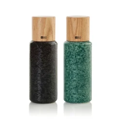 Peper- en Zoutmolen AdHoc Yara Black & Green 18 cm (2-Delig)
