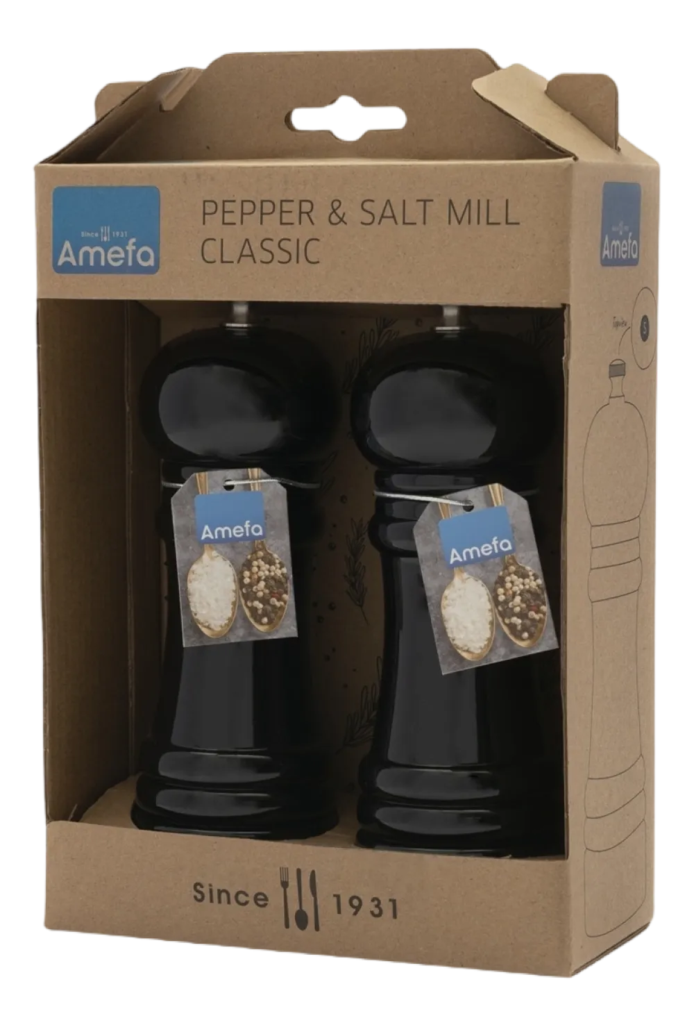Amefa Peper- en zoutmolen Classic Black 15 cm