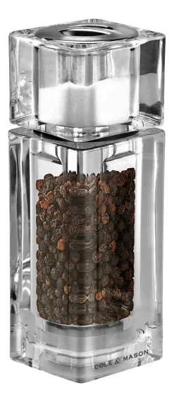 Peper- en zoutmolen Cole & Mason Precision Cube Combi Acrylic 14.5 cm