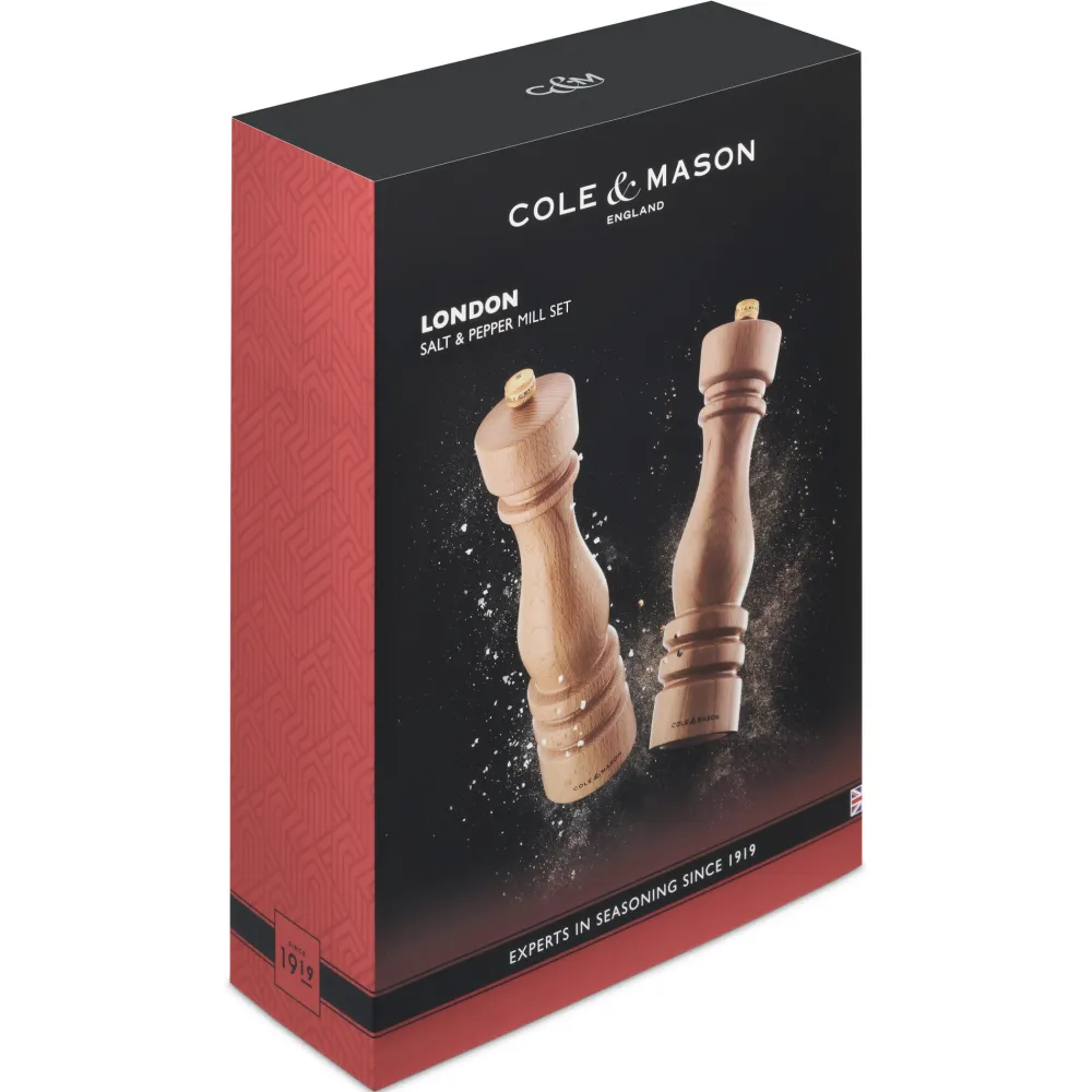 Cole and Mason Peper- en zoutmolen Cole & Mason London Natural Beech 22 cm Clearance
