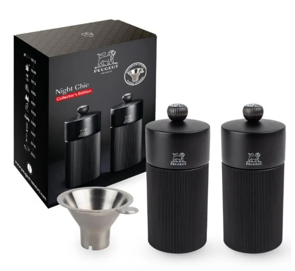 Peper- en zoutmolen Peugeot Gift Box Mat Zwart 12 cm