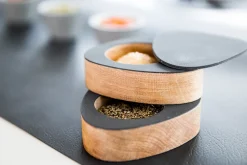 Peper- en zoutstel Lind DNA Curve Salt & Pepper Nupo Oyster White (Set van 2)