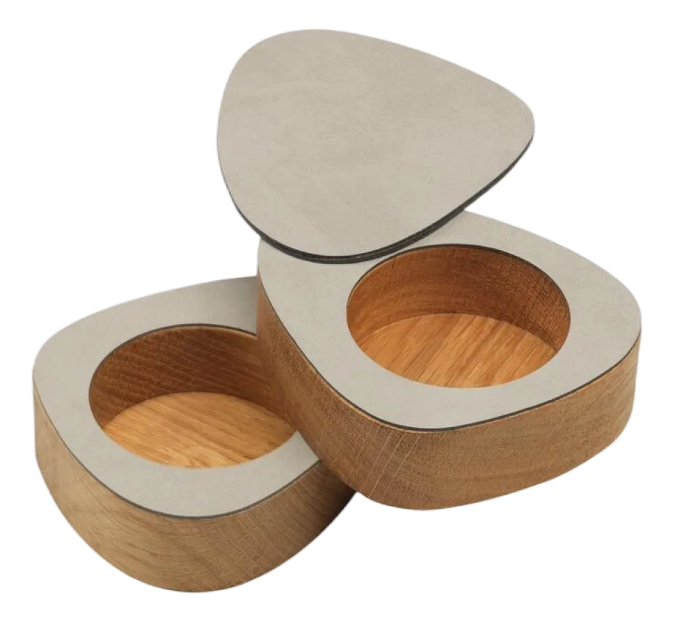 Peper- en zoutstel Lind DNA Curve Salt & Pepper Nupo Light Grey (Set van 2)