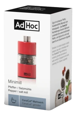 Peper- / Zoutmolen AdHoc Minimill Red 6,2 cm