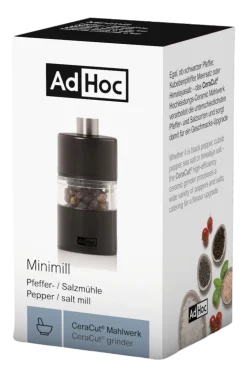AdHoc Peper- / Zoutmolen Minimill Black 6,2 cm Best