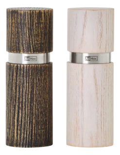 Peper- / Zoutmolen AdHoc Textura Antique Brown & White 13 cm