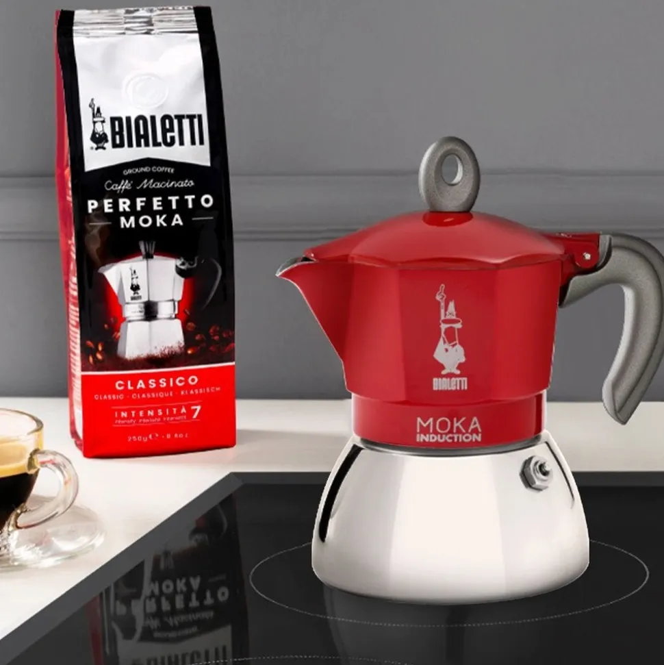 Percolator Bialetti Moka Induction Red 4-kops