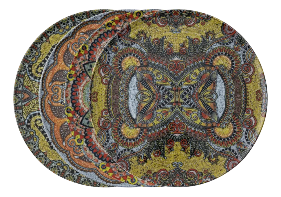 Pizzabord Arthur Krupp Porcelain Mandala 32 cm (4-Delig)