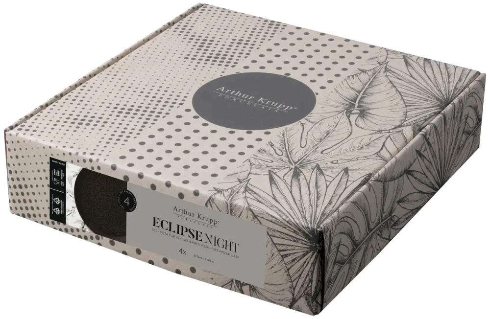 Arthur Krupp Pizzabord Porcelain Eclipse Night 32 cm (4-Delig) Discount