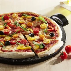 Emile Henry Pizzasteen BBQ Ceramic Glad Fusain 37 cm Outlet