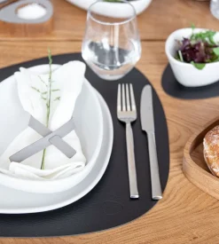 Placemat Lind DNA Curve L Bull Black (Set van 4)