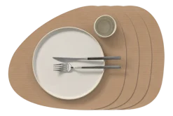 Placemat Lind DNA Curve L Corduroy Nupo Nougat (Set van 4)