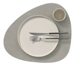 Placemat Lind DNA Curve L Corduroy Nupo Light Grey (Set van 4)