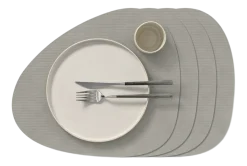 Placemat Lind DNA Curve L Corduroy Nupo Light Grey (Set van 4)