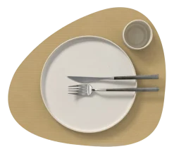 Lind DNA Placemat Curve L Corduroy Nupo Khaki (Set van 4) New
