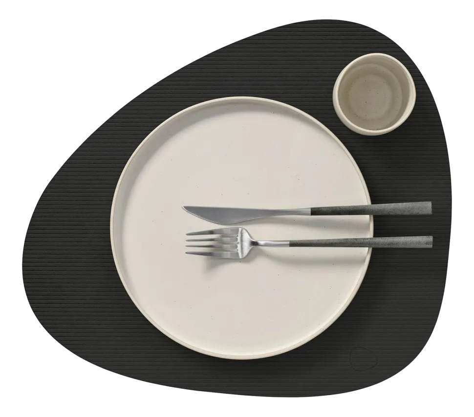 Placemat Lind DNA Curve L Corduroy Nupo Black Ink (Set van 4)