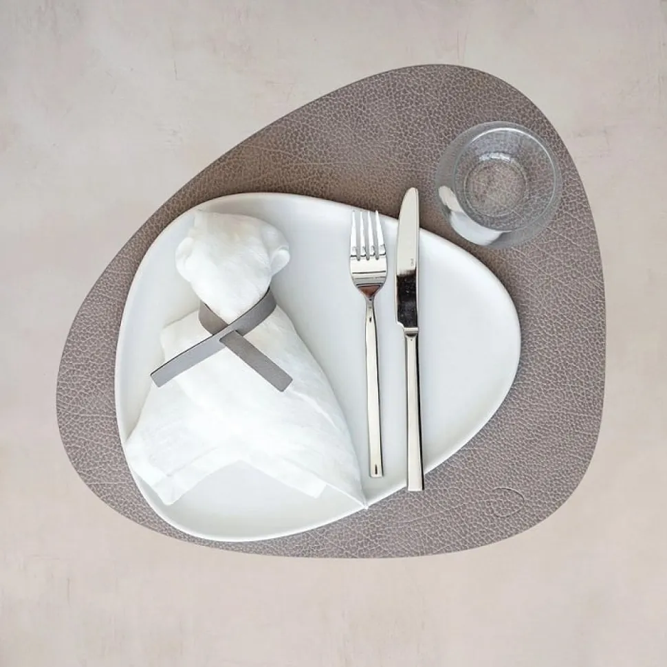 Placemat Lind DNA Curve L Hippo Warm Grey (Set van 4)