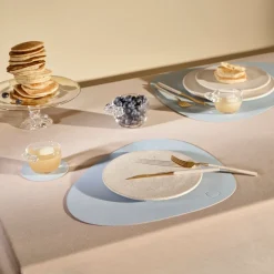 Placemat Lind DNA Curve L Nupo Soft Sky (Set van 4)