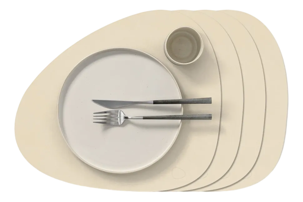 Placemat Lind DNA Curve L Nupo Vanilla (Set van 4)