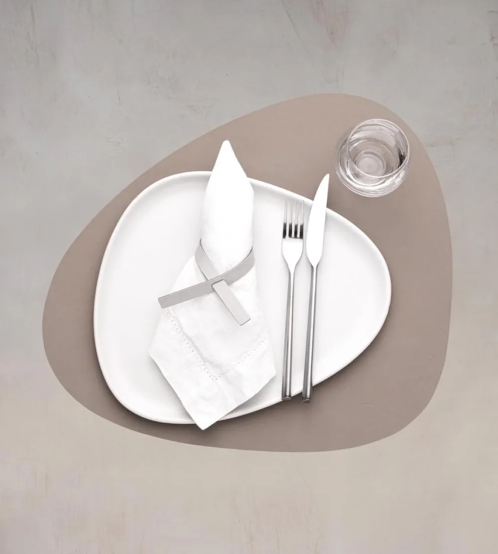 Lind DNA Placemat Curve L Nupo Clay Brown (Set van 4) Best