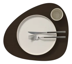 Placemat Lind DNA Glass Mat Curve L Corduroy Nupo Hazel (Set van 4)