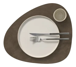 Lind DNA Placemat Glass Mat Curve L Corduroy Nupo Caviar (Set van 4) Outlet