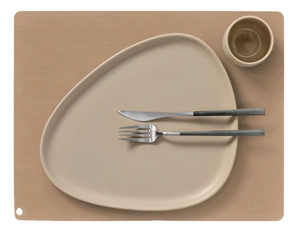 Placemat Lind DNA Square L Corduroy Nupo Nougat (Set van 4)