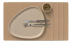 Placemat Lind DNA Square L Corduroy Nupo Nougat (Set van 4)