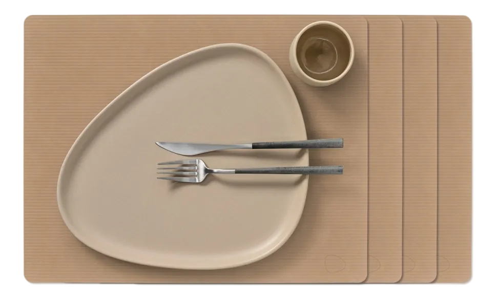 Placemat Lind DNA Square L Corduroy Nupo Nougat (Set van 4)
