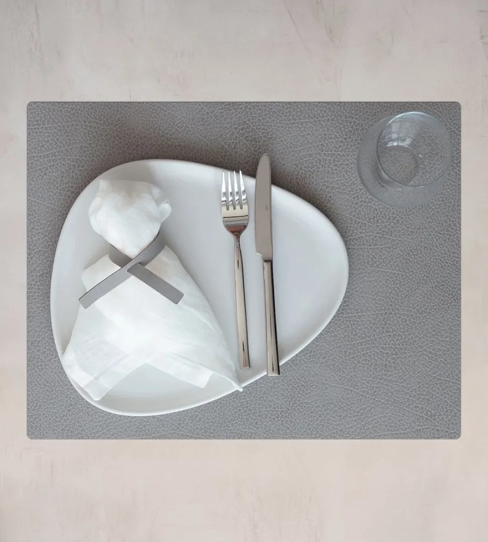 Placemat Lind DNA Square L Hippo Anthracite Grey (Set van 4)