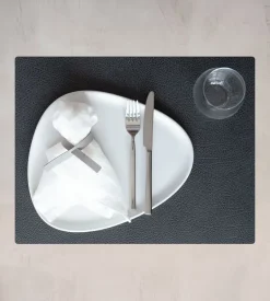Placemat Lind DNA Square L Hippo Black Anthracite (Set van 4)