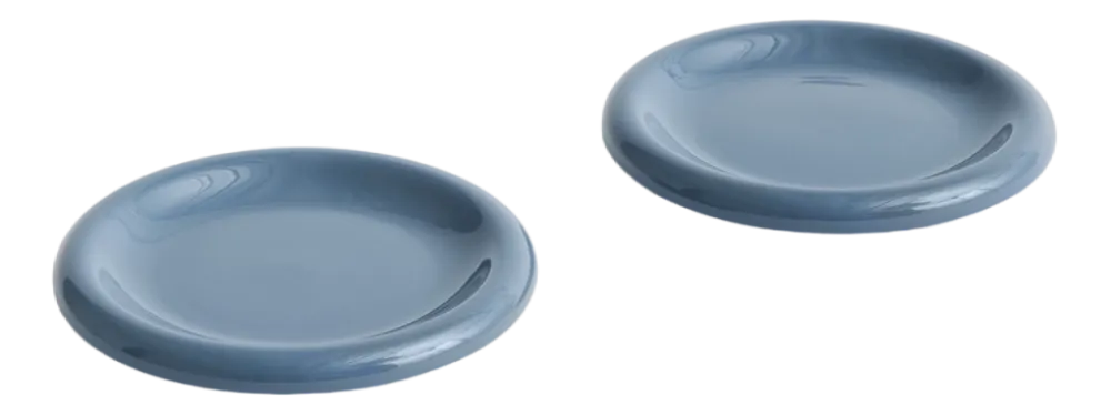 HAY Plate Barro Dark Blue Ø18 cm (Set of 2) Outlet