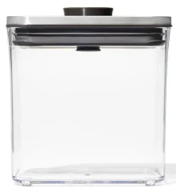 OXO POP Container 2.0 Good Grips SteeL Rechthoekig Laag (1,6 L) New