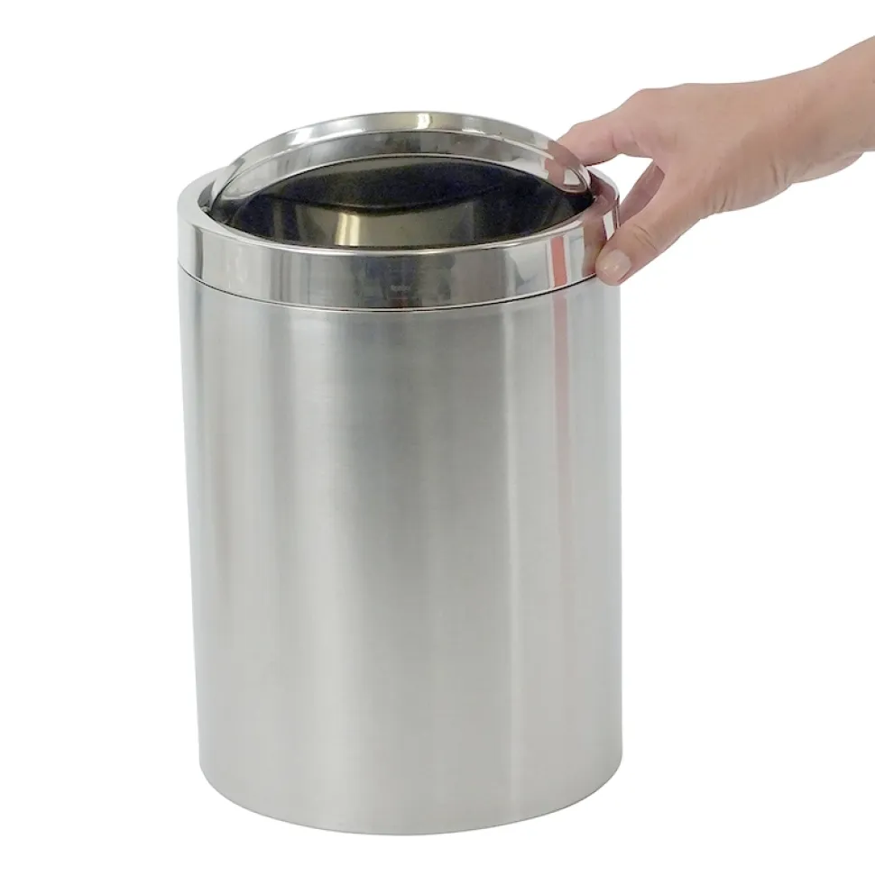 Prullenbak Kela Ano Swing 7L Silver Matt