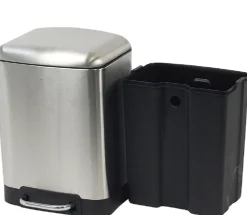 Prullenbak Kela Davino 6L Zilver Mat