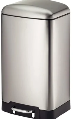 Prullenbak Kela Davino Pedaal Silent Close 12L Silver Matt