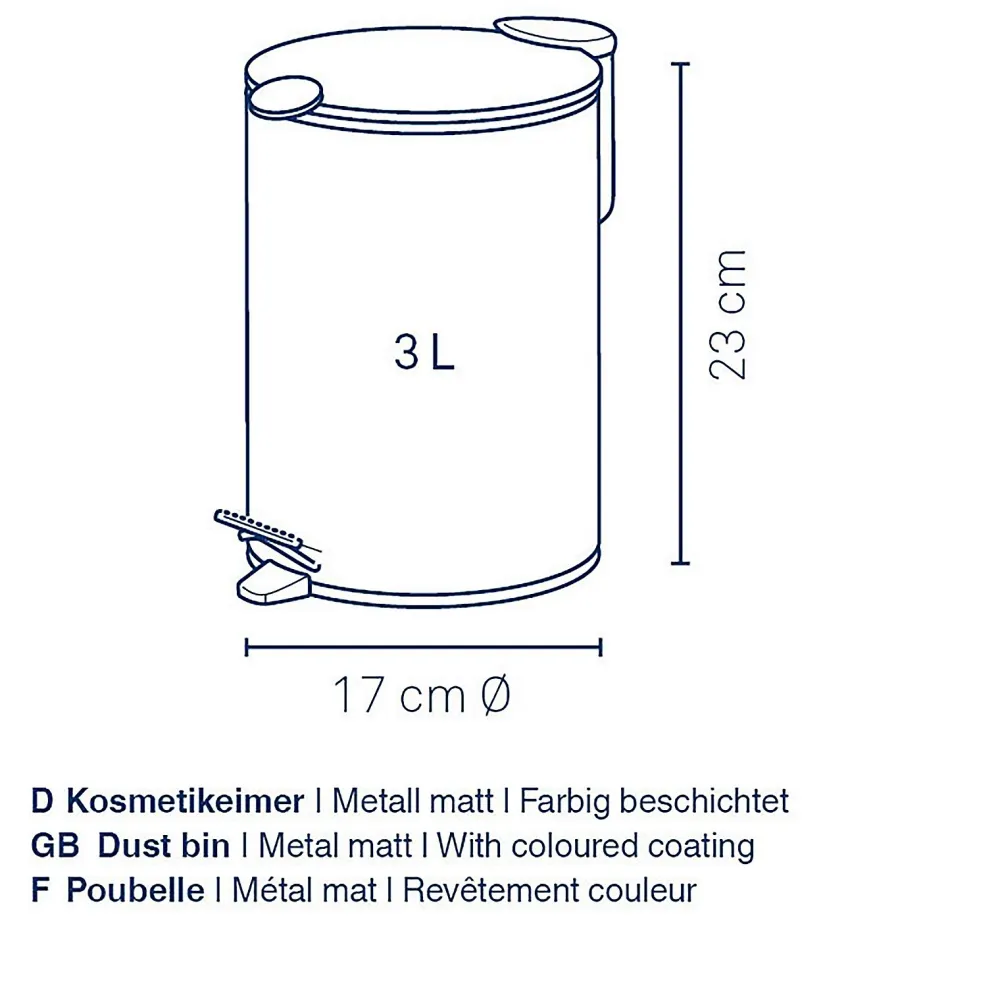 Kela Prullenbak Mata Pedaal 3L Blauw Outlet