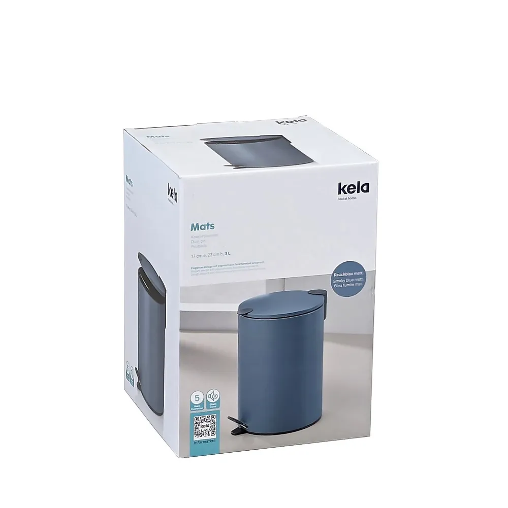 Kela Prullenbak Mata Pedaal 3L Blauw Outlet